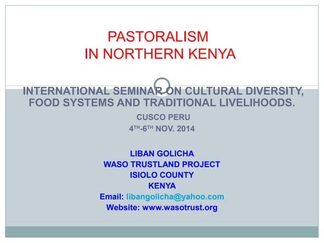 Presentación de Liban Golicha (Kenya)  - Seminario Internacional Pueblos Indígenas