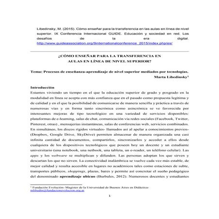 Libedinsky ix conferencia internacional guide mayo de 2015