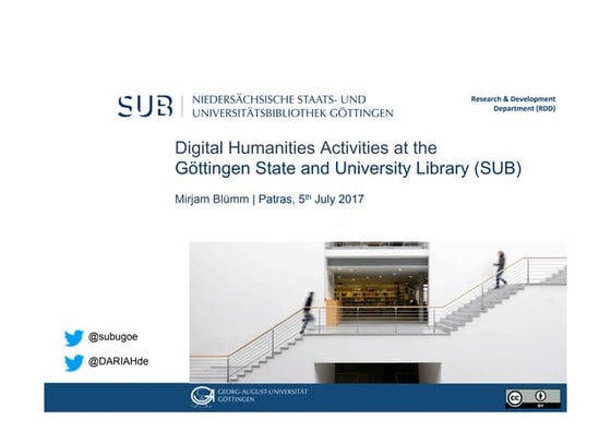 LIBER DH Working Group Workshop: Digital Humanities Activities at Göttingen S...