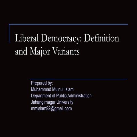 Liberal Democracy by Muhammad Muinul Islam