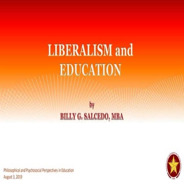 Liberalism and Education (slide by salcedo)
