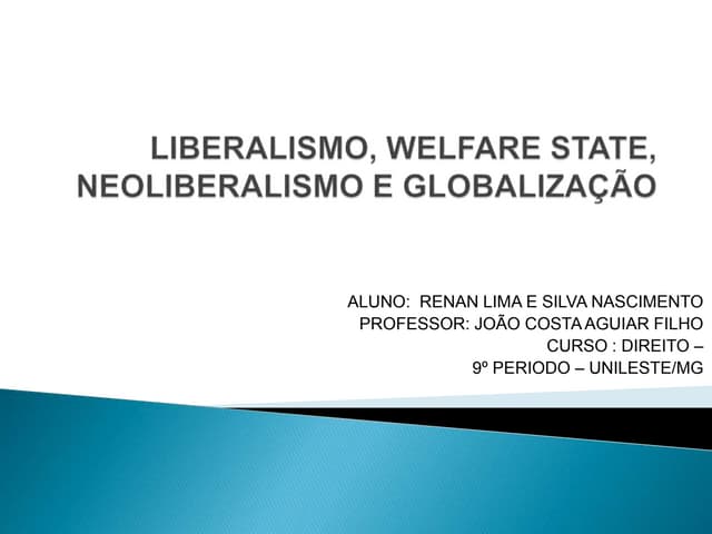 Liberalismo, Welfare State, Neolibe...
