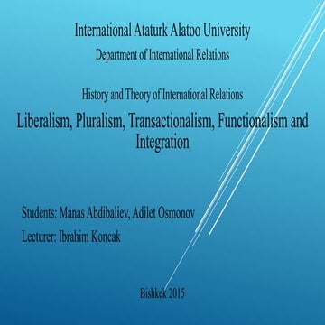 Liberalism, pluralism, transactionalism | PPTX