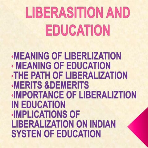 Liberasition and education