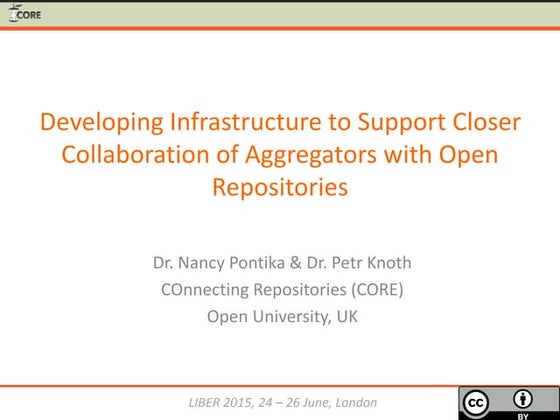 Developing Infrastructure to Support Closer Collaboration of Aggregators with...