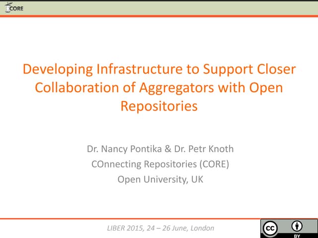 Developing Infrastructure to Support Closer Collaboration of Aggregators with...