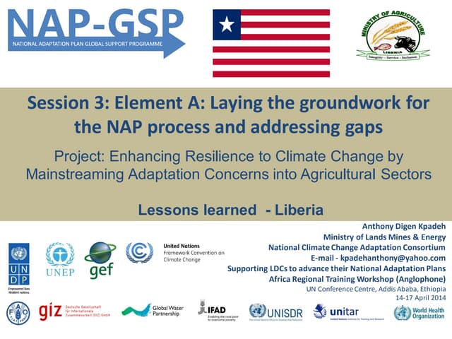 Liberia NAP Climate Adaptation Experience
