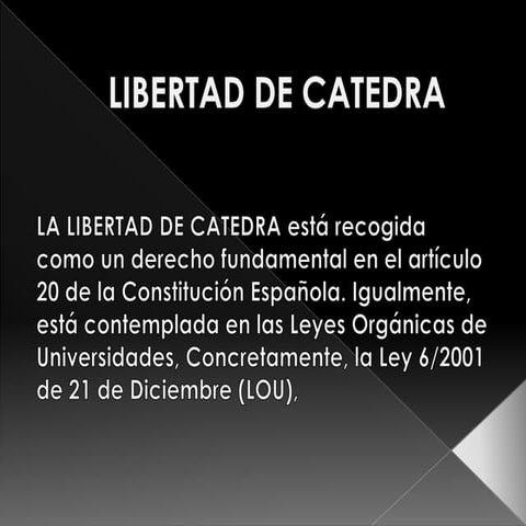 Libertad de catedra | PPT