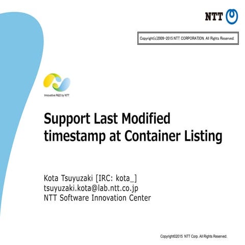 Container Listing Update (Liberty Swift Design Summit)