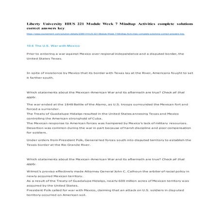 Liberty university hius 221 module week 7 mindtap activities complete solutio...