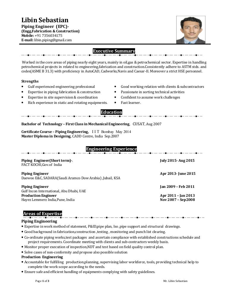cv piping engineer epc cv piping engineer