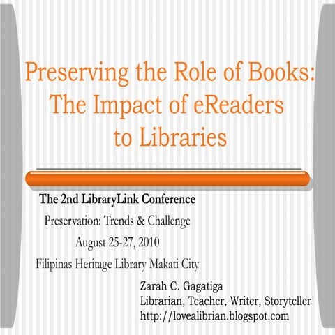 Preserving the Role of Books