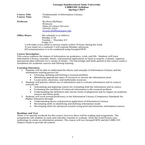 LIBR1101 syllabus spring 2017