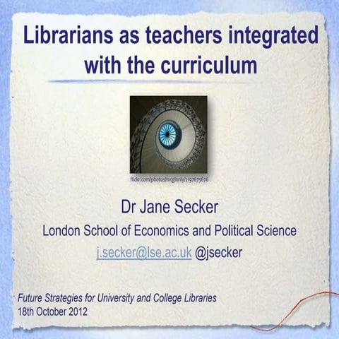 Librarians as teachers integrated with the curriculum