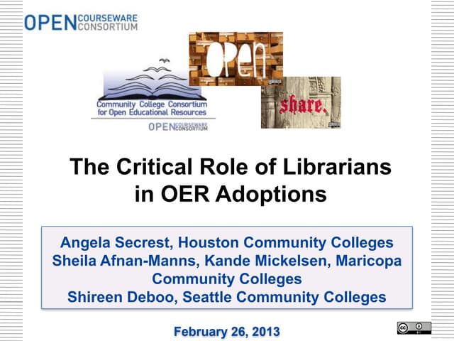 The Critical Role of Librarians In OER Adoption
