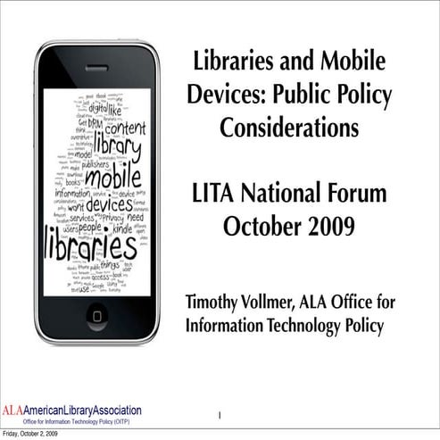 Libraries And Mobile Devices: Public Policy Considerations