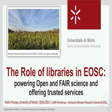 The Role of libraries in EOSC: powering Open and FAIR science and offering tr...