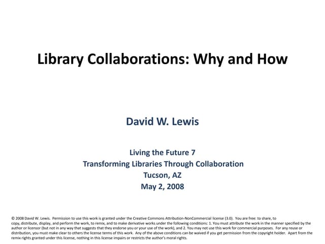 Library Collaborations: Why and How