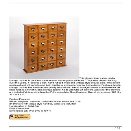 Library Style CD Storage Cabinet | PDF