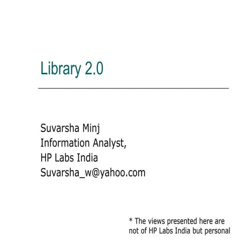 Library2.0  suvarsha