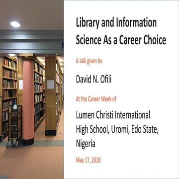 Library and Information Science As a Career Choice