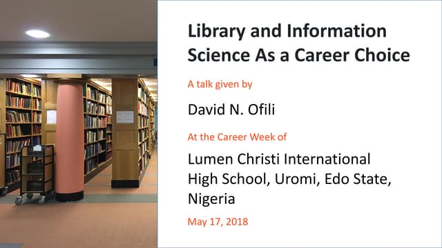 Library and Information Science As a Career Choice