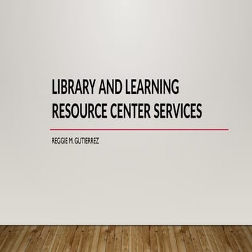 Comprehensive Overview of Library and Learning Resource Center Services ...