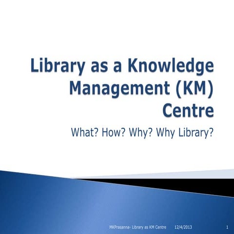 Library as a knowledge management centre | PPT