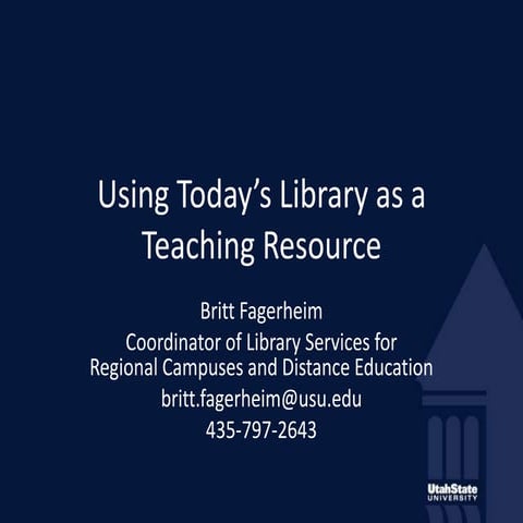 Library As Teaching Resource | PPTX | Technology & Computing