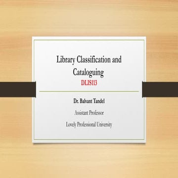 Library Classification and Cataloguing ODL.pptx