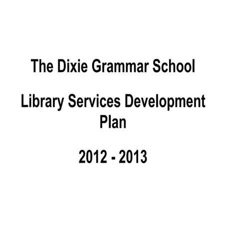Library Development Plan 2012-2013