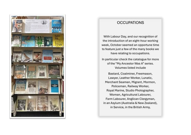 Books on Display in the Library October 2025 - Occupations