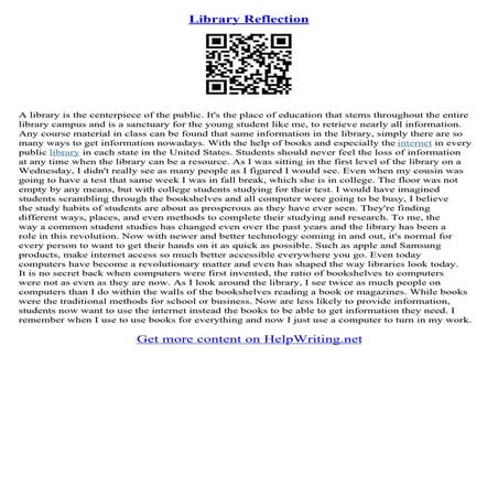 Library Essay In English