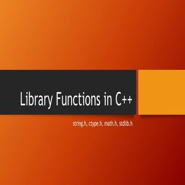 Library functions in c++ | PPT