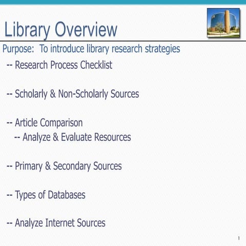 Library information research strategies overview | PPT