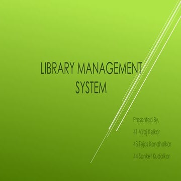 Library Management Project Presentation | PPTX | Databases | Computer ...