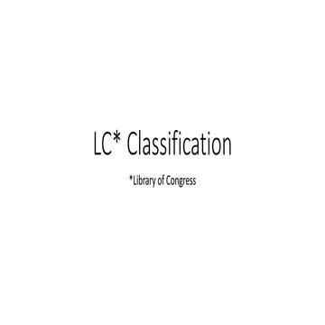 Library of Congress Classification