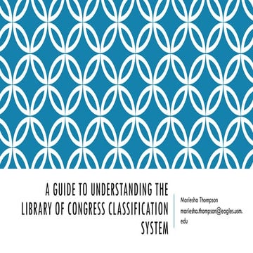 Library of congress classification system
