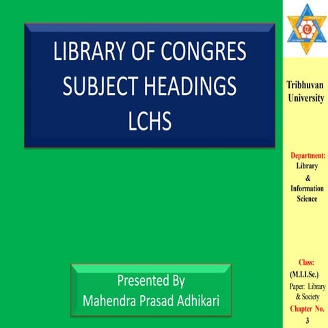 Library of congres subject headings lchs
