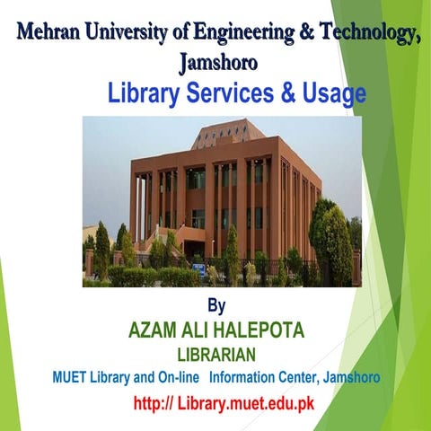 Library orientation by MUET Library & Online Information Center Jamshoro