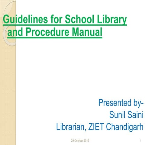 Guideline for School Library and Procedure Manual