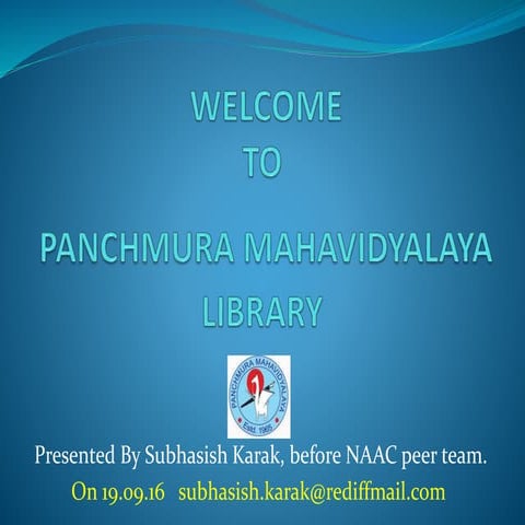 Library presentation for naac visit