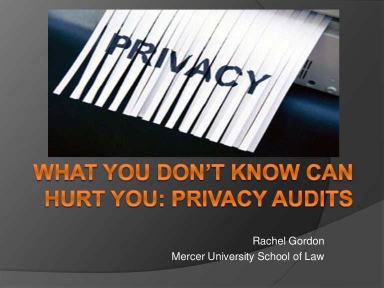 Library Privacy And The Privacy Audit Library Privacy And The Privacy Audit