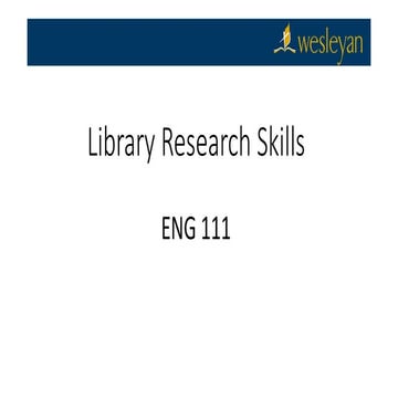 Library research skills