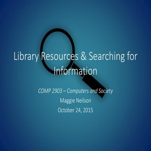Library resources comp2903_2016