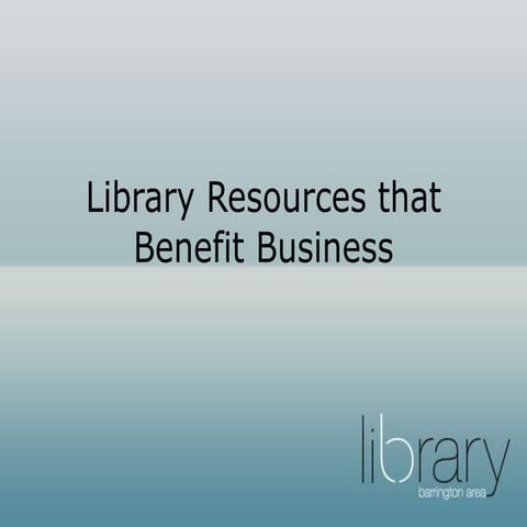 Barrington Area Library Resources for Business 