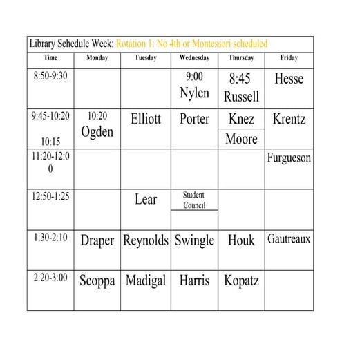 Soda Creek Library Schedule | DOCX