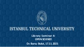 Library Seminar 4: Open Science, 18.11.2021