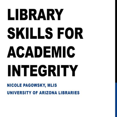 Library skills for academic integrity