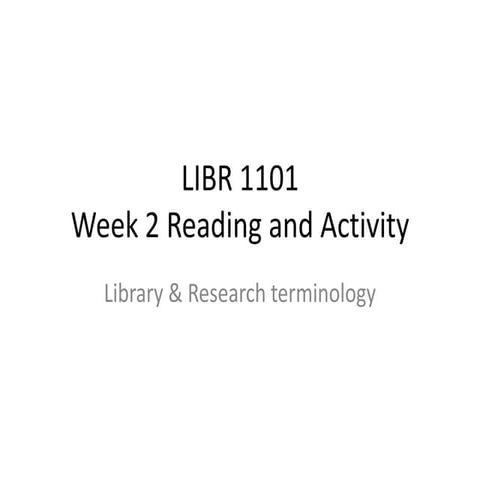 Library terminology